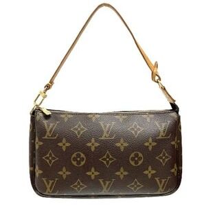 Louis Vuitton Monogram Handbag Bag Brown Pochette Accessoires